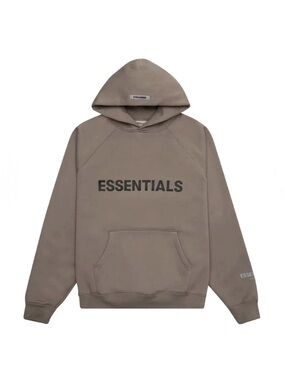 Essentials Taupe Logo Pullover Hoodie